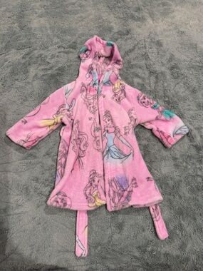 Disney Pink Princess Fleece Hooded Robe 2T